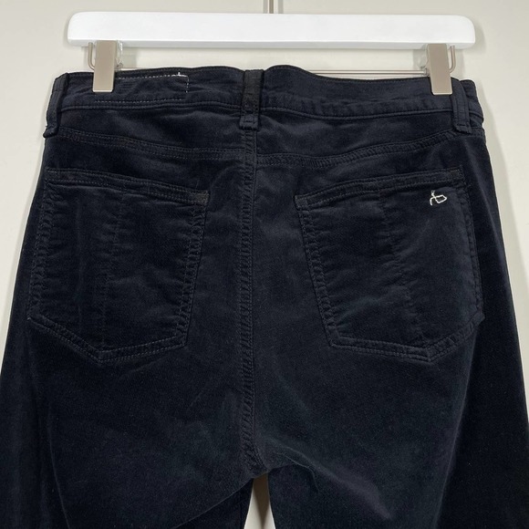 RAG & BONE 10 Inch Crop Flare Jeans in Black Velvet 28 - Picture 7 of 9